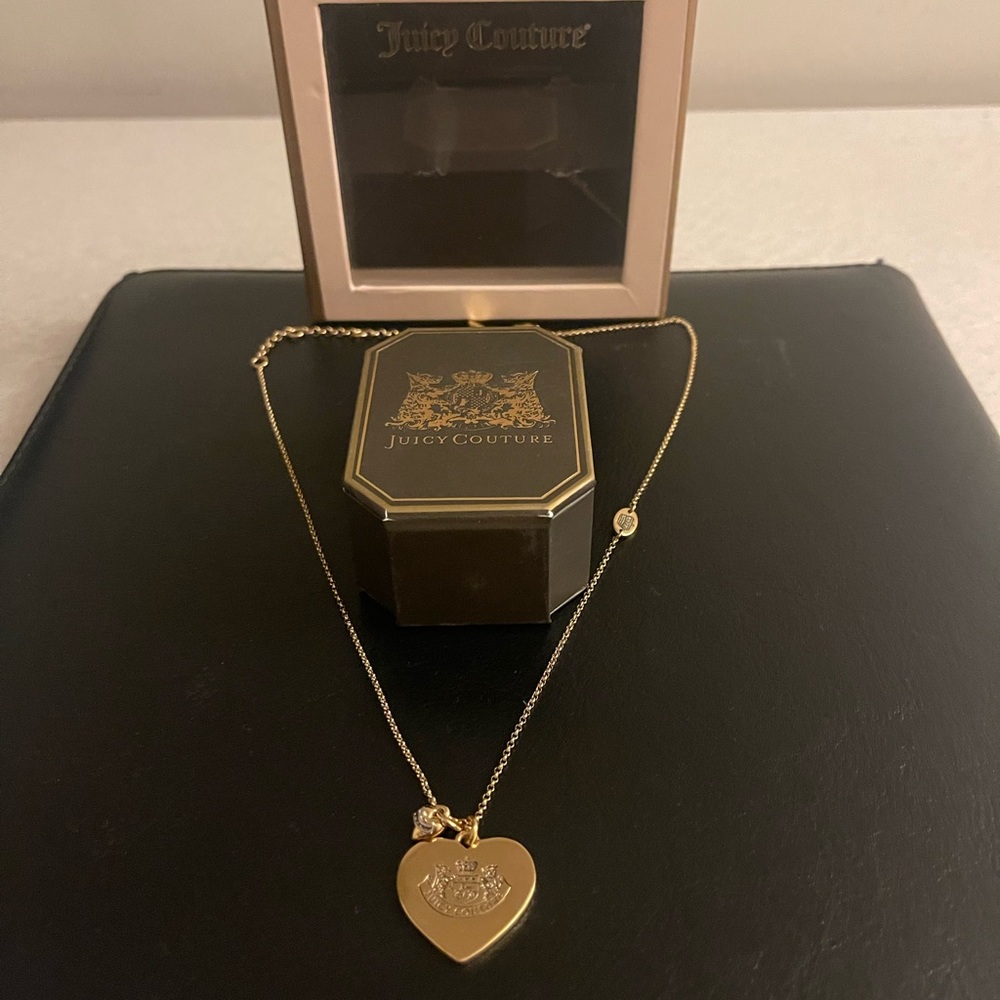 Juicy Couture Necklace with Double Heart Charms *Reversible* Vintage